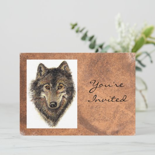 Terug naar Natuur, Wolf, Dierlijke Verjaardagsuitn Kaart (Staand voorkant)