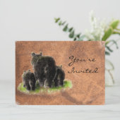 Terug naar Natuur Zwarte Beren Verjaardag Uitnodig Kaart (Staand voorkant)
