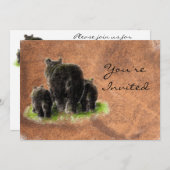 Terug naar Natuur Zwarte Beren Verjaardag Uitnodig Kaart (Voorkant / Achterkant)