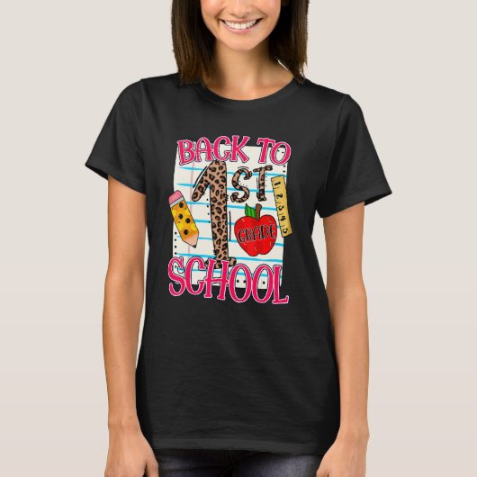 Terug naar notebookpapier van de 1e klas Terug naa T-shirt (Voorkant)
