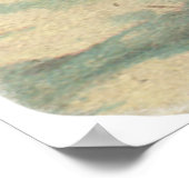 Terug naar oude kunst. Snowy Kerstmis met kerstman Poster (Hoek)