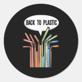 Terug naar Plastic Straws President Trump Executiv Ronde Sticker (Voorkant)