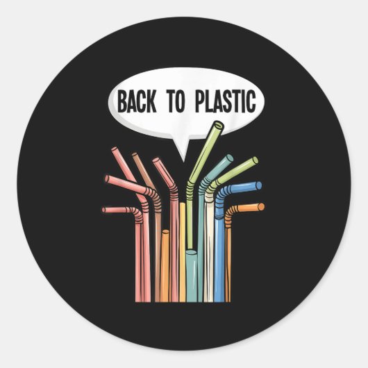 Terug naar Plastic Straws President Trump Executiv Ronde Sticker (Voorkant)