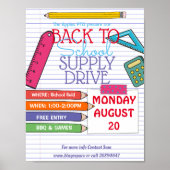 terug naar PTA PTO leveringsdrive event op school Poster (Voorkant)