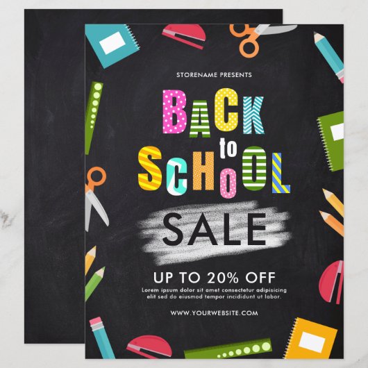 Terug naar reclamebrochure voor schoolbevoorrading (Voorkant / Achterkant)