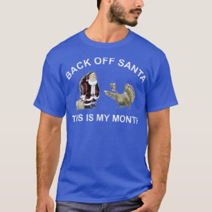 Terug naar Santa Angry Turkey Month Joke Funny Har T-shirt