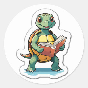 Terug naar Schildpad - Een trage en gestage lezer Ronde Sticker
