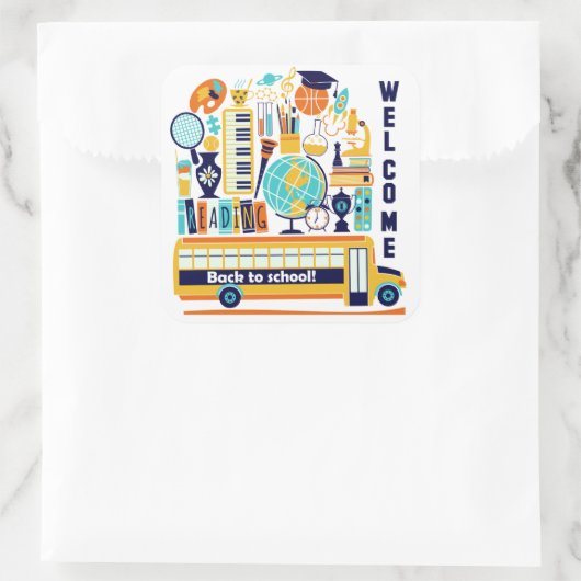 Terug naar Scholen stickers (Tas)