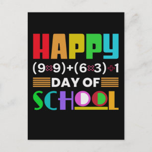 Terug naar school 100 dagen T‑shirt ontwerp Briefkaart
