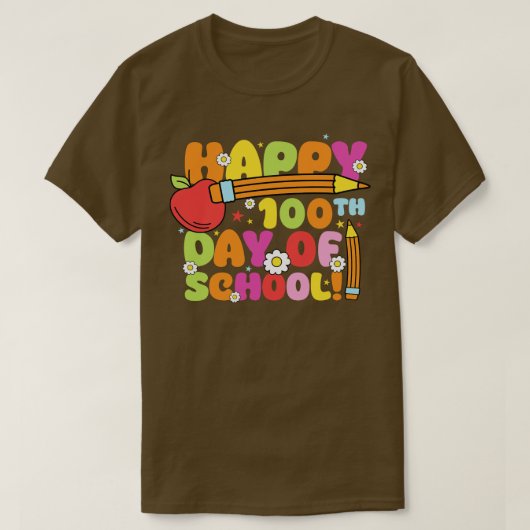 Terug naar school 100 schooldag (375) t-shirt (Design voorkant)