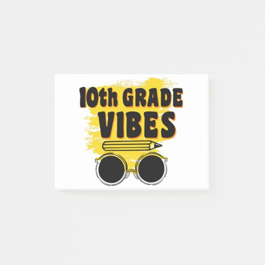 Terug naar school 10e klas vibes shirt eerste dag post-it® notes (Voorkant)