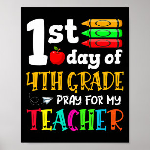 Terug naar school 1e dag van de 4e klas Bid voor m Poster