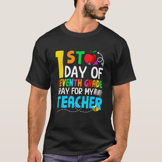 Terug naar school 1e dag van de zevende graad t-shirt (Voorkant)