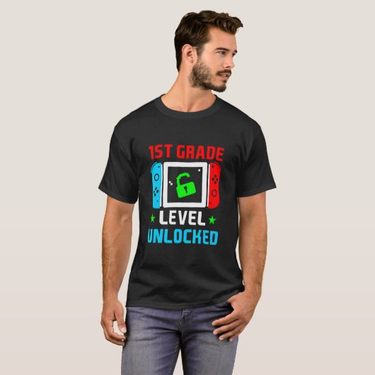 Terug naar school 1e graad niveau ontgrendeld vide t-shirt (Voorkant volledig)