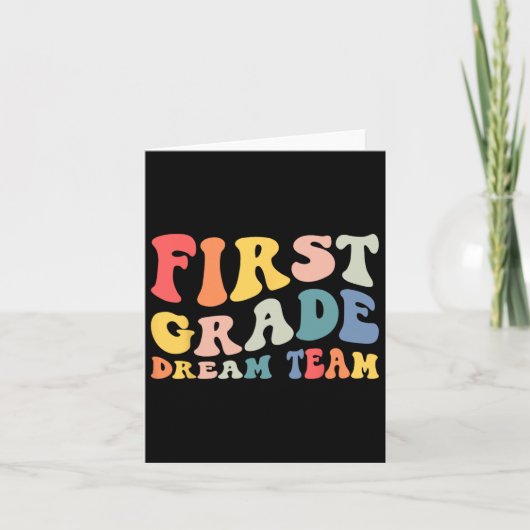 Terug naar school 1e klas Dream Team Groovy Teache Kaart (Voorkant)