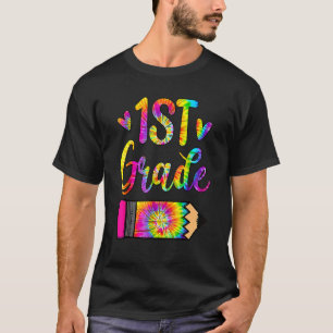 Terug naar school 1e klas leraar potlood das Dye 1 T-shirt