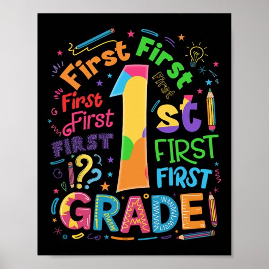 Terug naar school 1e klas team typografie student poster (Voorkant)