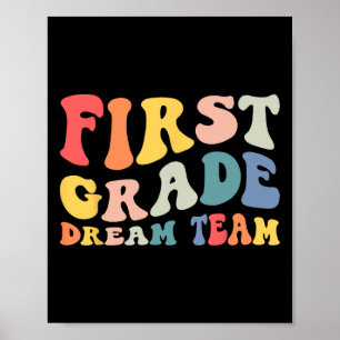 Terug naar school 1e leerjaar droomteam groovy ler poster