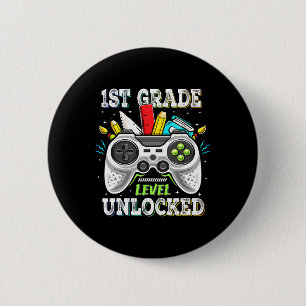 Terug naar school 1e leerjaar ontgrendeld gamer ki ronde button 5,7 cm