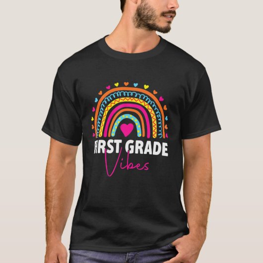 Terug naar school 1St Grade Vibes Rainbow Leopard  T-shirt (Voorkant)