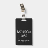 Terug naar School 2023 Badkamer Hall Pass Badge (Achterkant met clip)