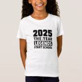 Terug naar school 2025 het jaar legendes beginnen  t-shirt (Voorkant)