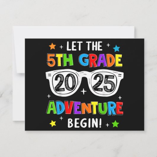Terug naar school 2025 Laat het 5e leerjaar avontu Save The Date (Voorkant)
