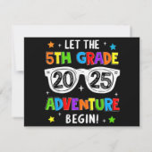 Terug naar school 2025 Laat het 5e leerjaar avontu Save The Date (Achterkant)