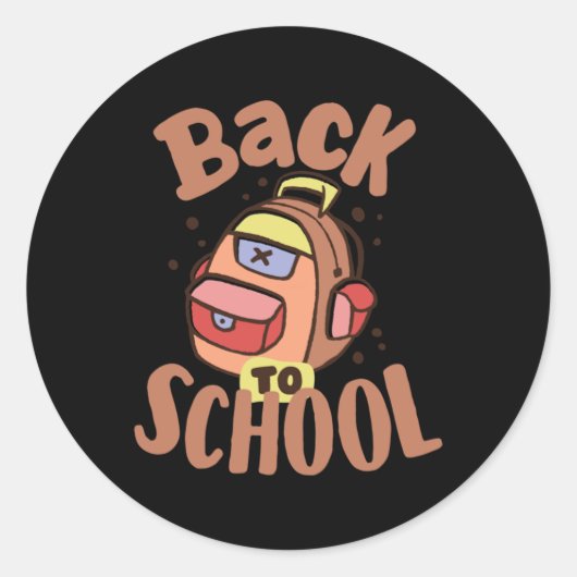 Terug naar school 25 ronde sticker (Voorkant)