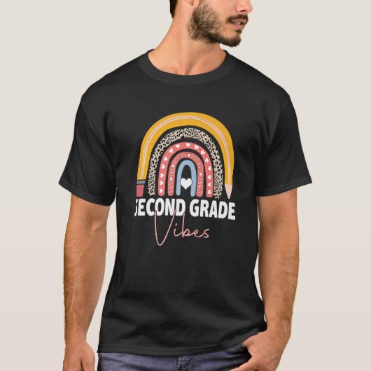 Terug naar school 2e graad vibes regenboogluipaard t-shirt (Voorkant)