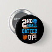 Terug naar school 2e klas Batter eerst Baseball Ronde Button 5,7 Cm (Voorkant /achterkant)