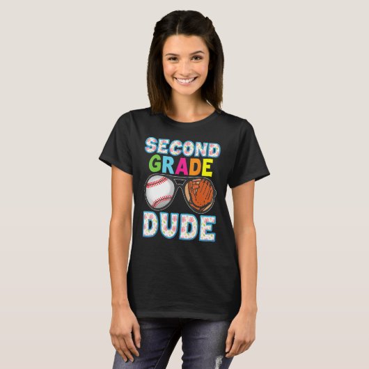 Terug naar school 2e klas Dude Baseball Stud T-shirt (Voorkant volledig)