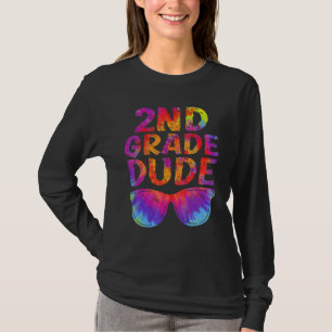 Terug naar school 2e klas dude tie-dye eerste dag t-shirt