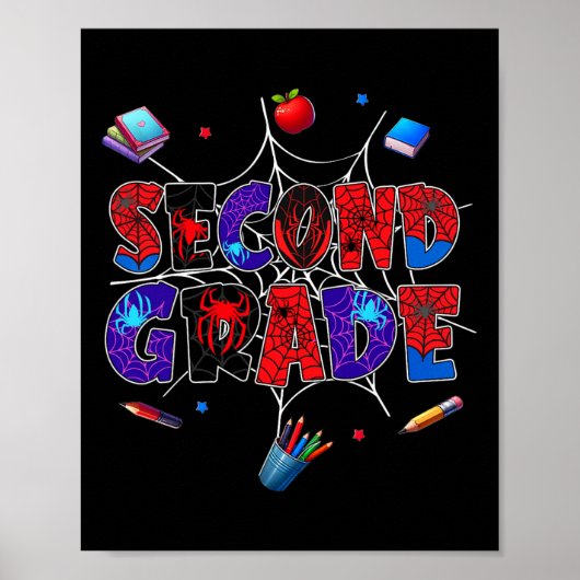 Terug naar school 2e klas jongens gamer eerste dag poster (Voorkant)