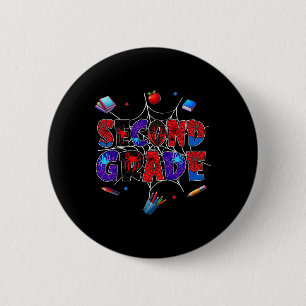 Terug naar school 2e klas jongens gamer eerste dag ronde button 5,7 cm