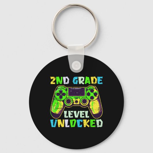 Terug naar school 2e klas jongens gamer eerste dag sleutelhanger (Voorkant)