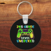 Terug naar school 2e klas jongens gamer eerste dag sleutelhanger (Voorkant)