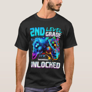 Terug naar school 2e klas niveau ontgrendeld gamer t-shirt
