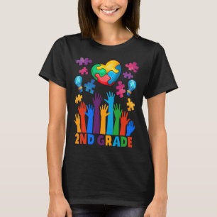 Terug naar school 2e klas puzzels Hart Autisme Awa T-shirt