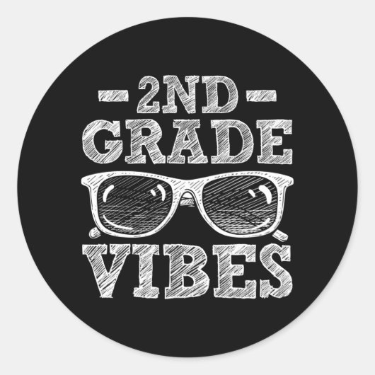 Terug naar school 2e klas ronde sticker (Voorkant)