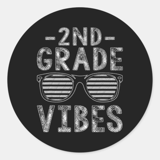 Terug naar school 2e klas Vibes 2e graad Teache Ronde Sticker (Voorkant)