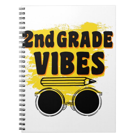 Terug naar school 2e klas vibes shirt eerste dag k notitieboek (Voorkant)