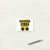 Terug naar school 2e klas vibes shirt eerste dag k post-it® notes (Op bureau)