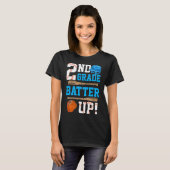 Terug naar school 2e leerjaar Batter Up Honkbal Ee T-shirt (Voorkant volledig)