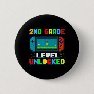 Terug naar school 2e leerjaar ontgrendeld gamer ki ronde button 5,7 cm