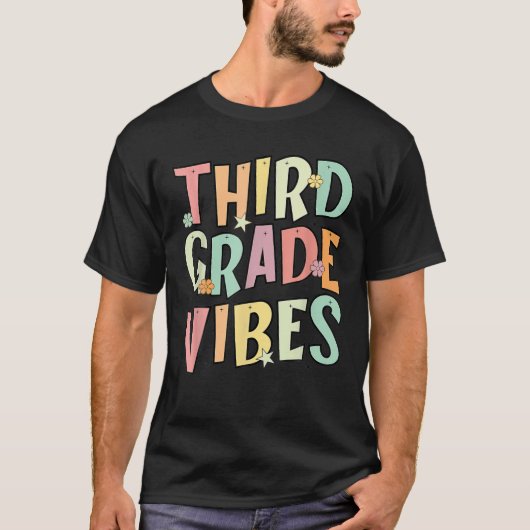 Terug naar school 3de klas vibes Retro leraar T-shirt (Voorkant)