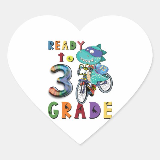 Terug naar school, 3e graad hart sticker (Voorkant)
