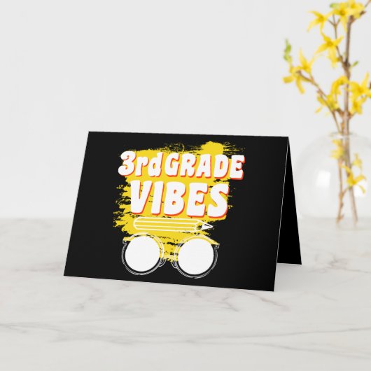 Terug naar school 3e graad Vibes Shirt Eerste dag  Kaart (Gele Bloem)