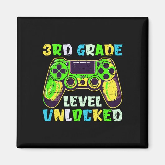 Terug naar school 3e klas jongens gamer eerste dag magneet (Voorkant)