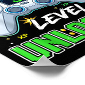 Terug naar school 3e klas jongens gamer eerste dag poster (Hoek)